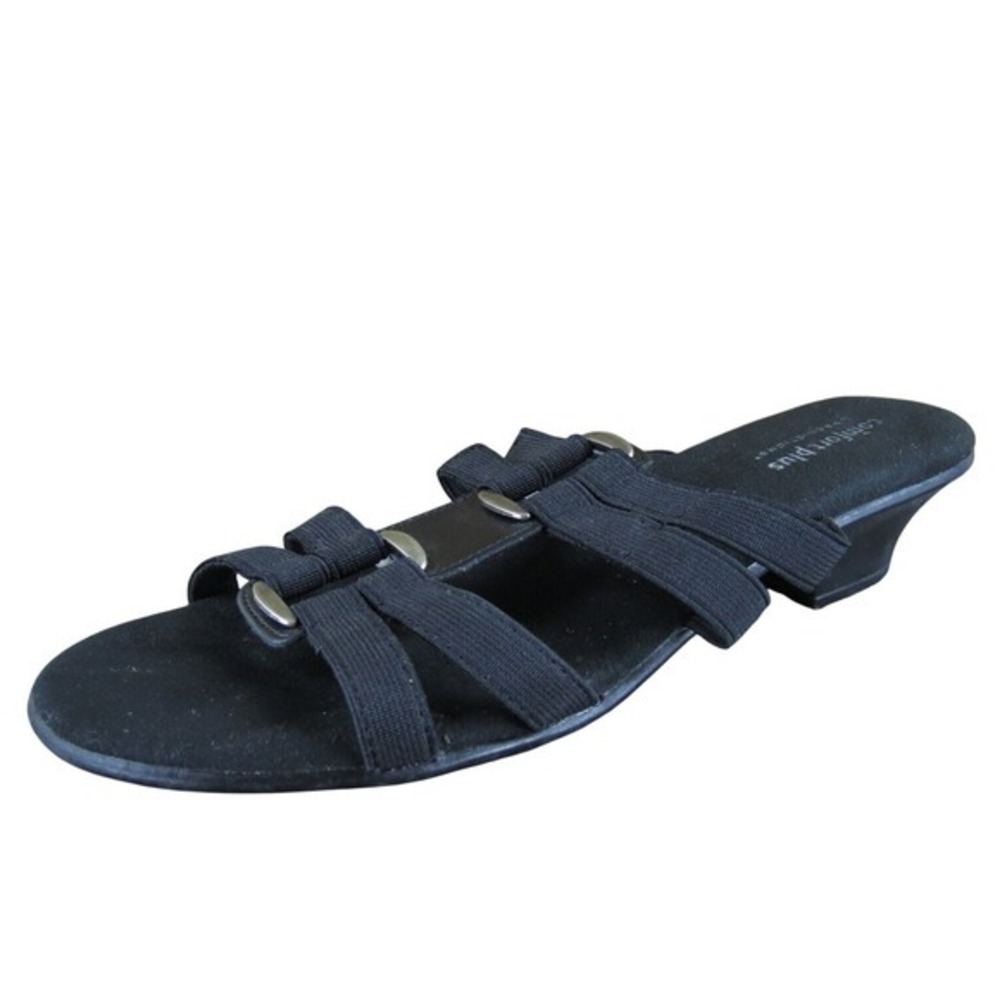 Comfort Plus Women's  Slide Black Fabric Sz 7.5 Medium‎ Gently Used 2025